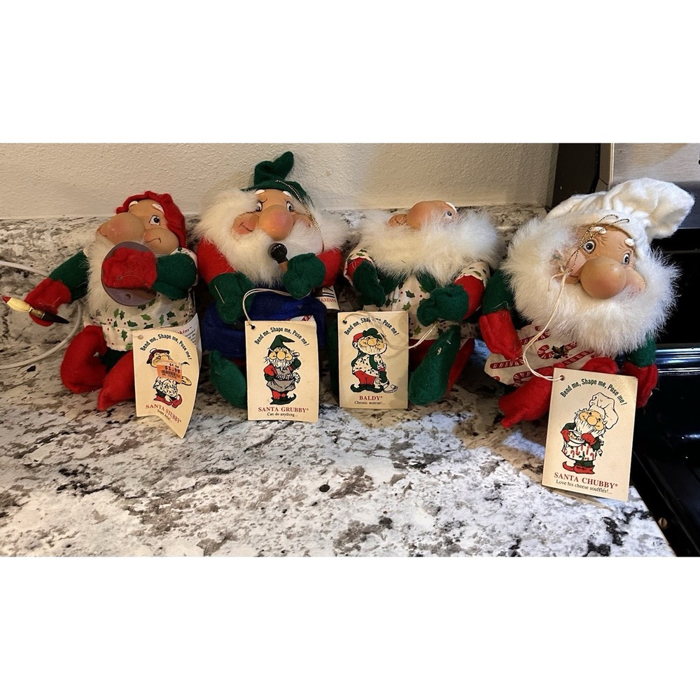 Set of4‎ Vintage Santa Chubby , Grubby Stubby And Baldy